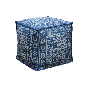 China <strong>Blue</strong> Calico Cover Cube square <strong>Footstool</strong> Filled with Crushed Sponge <strong>Blue</strong> <strong>Velvet</strong> Chair and Ottoman Banquet for Living Room - Product Image 2