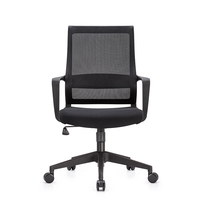 Chaises robustes de style moderne noires pour adultes, chaise de travail en plastique, chaise de bureau pivotante à 360 degrés avec roulettes