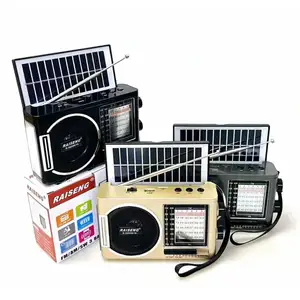 Năng lượng mặt trời đài phát thanh với Torch R-9008BTS có thể sạc lại Pocket AM FM Torch đài phát thanh với Wind-up panel năng lượng mặt trời