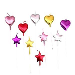Birthday Cake Candle Diamond Heart <b>Star</b> Baking Decoration Creative 3D <b>Star</b> Cute for Children's Party - Product Image 1