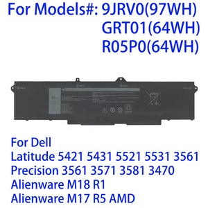 Batterie d'ordinateur portable de qualité QEM 9JRV0 GRT01 pour Dell <span class=keywords><strong>Alienware</strong></span> <span class=keywords><strong>M18</strong></span> R1 M17 R5 AMD 11.4V 97WH - Product Image 2