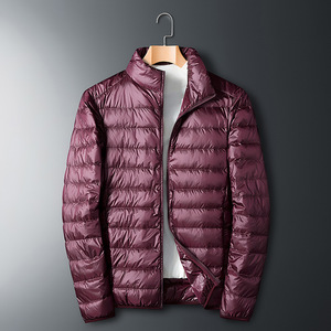 Manteau léger en plumes de canard pour hommes, imperméable, capuche en nylon, logo personnalisé, veste d'hiver bouffante à bulles, douillette pour l'extérieur - Product Image 3
