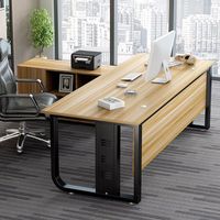 Escritorio Metálico Moderno, Mesa de Estudio Grande, Combinación de Mueble y Mesa para Computadora