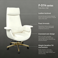 Chaises de bureau blanches à bas prix, confortables, dossier haut, en cuir, réglables, pour usage de bureau