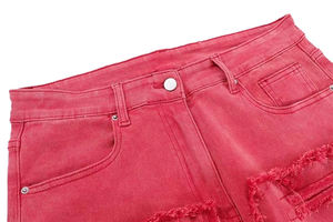 تكديس الحافة اليومية تنحنح الخام سوبر نحيل الحذاء قطع مضيئة جينز مكدسة بالجملة OEM مخصص التراص الجينز - Product Image 6