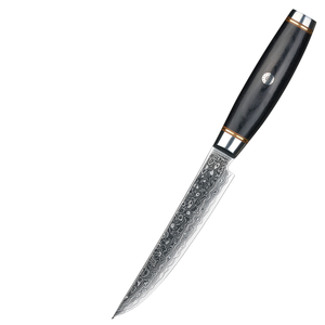Couteaux à steak japonais en acier Damas, manche en bois, écologiques, multi-usages, couteau de chef, boîte cadeau - Product Image 1