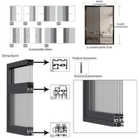 Ventanas Corredizas de Aluminio Personalizables en Oferta, Ventana Corrediza Horizontal de Doble Vidrio Resistente a la Corrosión para Dormitorio