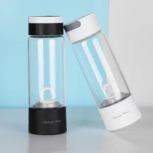 Hot sale Hydrogen water bottles Portable hydrogen generator Dual chamber Glass Flask
