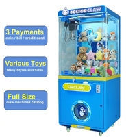 Machine à griffes d'arcade de grande taille, économique, pour intérieur, avec accepteur de billets, prise US, en acrylique et acier, pour aire de jeux pour enfants