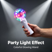 Bâton lumineux LED rotatif avec logo personnalisé et poignée blanche, à piles, pour événements d'entreprise et promotions (vente en gros)