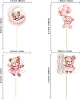 32 décorations de gâteau pour baby shower sur le thème de l'ours et de la lune, animaux de la jungle, pour fête d'anniversaire
