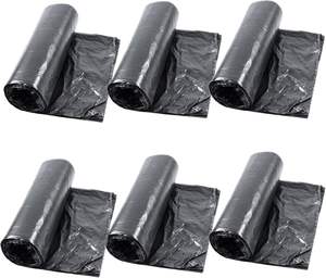 Huamaohengchun 6 Rollos de Bolsas de Basura Desechables Pequeñas, Material LDPE, para Oficina y Baño (120 Unidades, 4 Galones, Negras) - Product Image 1