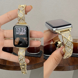 Correa de Muñeca Elegante con Incrustaciones de Diamantes y Cadena de Metal de Lujo para Xiaomi <span class=keywords><strong>Band</strong></span> 9 <span class=keywords><strong>Pro</strong></span> 8 <span class=keywords><strong>Pro</strong></span> <span class=keywords><strong>Redmi</strong></span> <span class=keywords><strong>Band</strong></span> <span class=keywords><strong>6</strong></span> 5 4 - Product Image 3