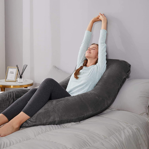 Wholesale New <strong>U</strong>-Shaped Crystal Velvet Maternity <strong>Pillow</strong> with Detachable Nursing Cushion Waist Support for Side Sleeping - Product Image 6