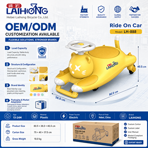 Carro de <span class=keywords><strong>juguete</strong></span> eléctrico de plástico amarillo de 2 ruedas con luces, conectividad en forma de gato para Mop Wiggly 24V RC - Product Image 5