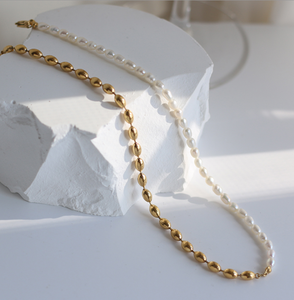 <span class=keywords><strong>Collar</strong></span> de <span class=keywords><strong>perlas</strong></span> para <span class=keywords><strong>hombre</strong></span> y mujer, joyería de acero inoxidable, <span class=keywords><strong>cadena</strong></span> de bola medio ovalada, gargantilla de media perla, joyería de Navidad - Product Image 1