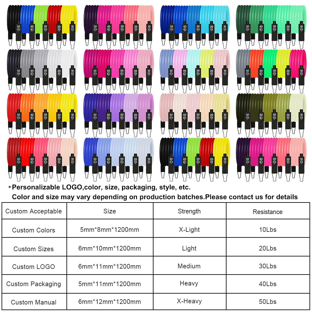 Custom colors and sizes