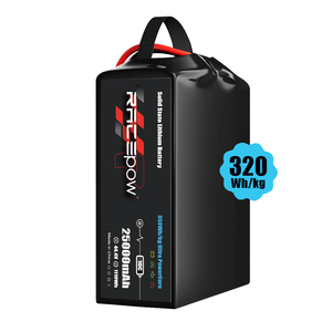 Racepow 1200サイクル 25000mAh 25Ah 12S/14S 320Wh/kg高エネルギー密度固形リポバッテリー（貨物ドローン/マルチローターUAV用） - Product Image 1