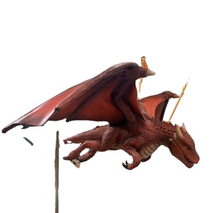 Grande statue de dragon rouge grandeur nature avec écailles détaillées pour la décoration de festivals et d'expositions - Product Image 1