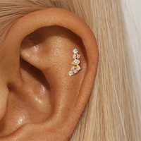 Bijoux de piercing pour oreille, boucles d'oreilles à anneau, labret plat en forme de papillon S925, piercing pour conch, tragus, daith, hélix, cartilage, pour les fêtes