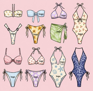 Conjunto de Bikini de 2 Piezas Personalizado para Mujer, Traje de Baño Texturizado a la Moda 2026, Ropa de Playa Sexy con Logotipo Frontal - Product Image 1