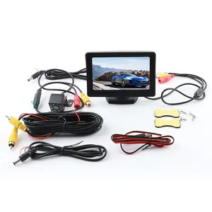 Monitor mobil layar sentuh LCD 4.3 inci HD, Monitor mobil kamera mundur untuk pengamatan waktu nyata
