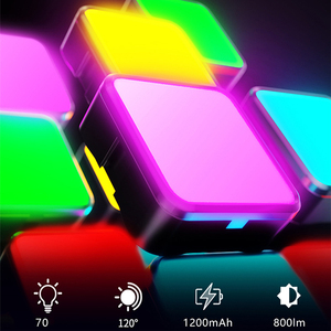 3 colores RGB colorido batería construir en iluminación fotográfica Cámara Flash luz Vlog Kit <span class=keywords><strong>Aro</strong></span> Led Video trípode luces compactas - Product Image 6