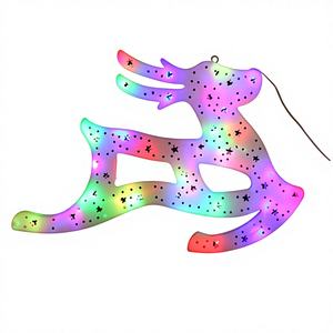 ไฟ LED ตกแต่งคริสต์มาสรูปกวาง ขนาด 10.5"X16.5" จำนวน 24 ชิ้น/กล่อง แสงไฟระยิบระยับสำหรับตกแต่งเทศกาล - Product Image 1