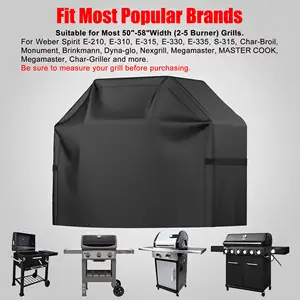 Heavy Duty Barbecue Smoker Cover Custom Logo 58-Inch Waterproof Patio Outdoor BBQ Gas Grill Cover