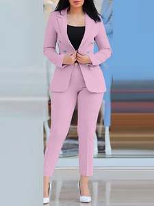Wholesale <b>Top</b> Quality Business Suits for Women Fashion Slim Pants and Blazer Set Ladies Suits Office Wear Formal Suit - Product Image 4