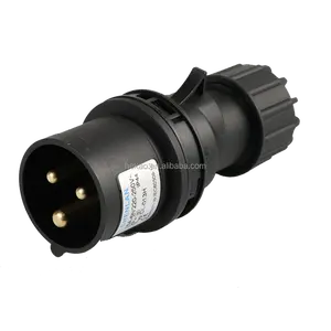 Fabrikantprijs 3pin Waterdicht En Stofdicht 16a Ip44 2P + E Black Stage Verlichting Pluggen