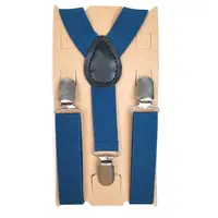 حزام نسائي مزخرف بلون موحد, حزام نسائي بتصميم جديد مناسب للجنسين مزود بحزام حمالات باللون الأزرق الملكي مع 3 مشابك على شكل حرف Y