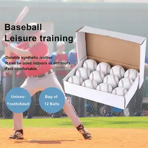 Baseball para práctica de entrenamiento para niños y jóvenes, bolas de 9 pulgadas, para lanzar, sin marcar, autografos, 12 unidades