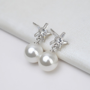 Juego de Anillo y Colgante de Plata S925 Wenchi sin Perforación con 10-12 Perlas, Accesorios DIY, Bandeja Vacía para Incrustaciones, Modelo 16197 - Product Image 1