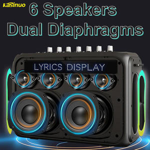 Enceinte KTV portable en gros 40W avec affichage des paroles, éclairage RGB, 6 haut-parleurs, double diaphragmes, puce DSP, micro <span class=keywords><strong>sans</strong></span> <span class=keywords><strong>fil</strong></span> 2.4G, streaming OTG - Product Image 5