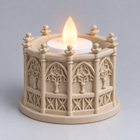 Élégant Porte-bougie Gothique Vintage en PLA Imprimé en 3D pour Bougie LED, Support de Bougie Orné Style Antique pour Décoration Dark Academia