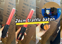 Bâton de signalisation de sécurité multifonctionnel de 26 cm, lampe de signalisation routière, LED portable avec boucle, matériau ABS PC
