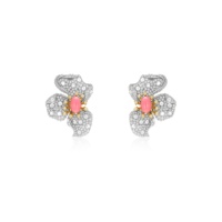 MUSHAN 925 Sterling Silber Luxus High Carbon Diamond Pink Conch Perlen Blumen Ohr stecker für Frauen Jubiläen Geschenke