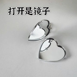 Mini Xách Tay Dual-Hai Mặt Vanity Gương Y2K Bow Tim Thiết Kế Nhỏ Keychain Gấp Trang Điểm Gương Cho Phụ Nữ Và Cô Gái - Product Image 5