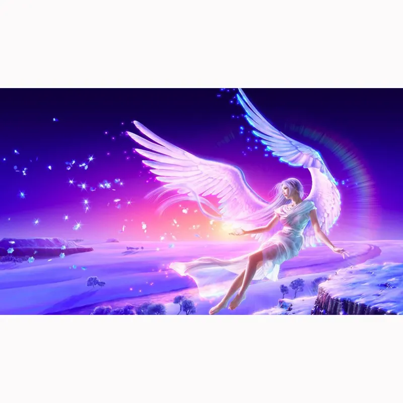 5d bricolage diamant peinture ange fille étaler ailes sur le ciel diamant broderie mur Art cadeau