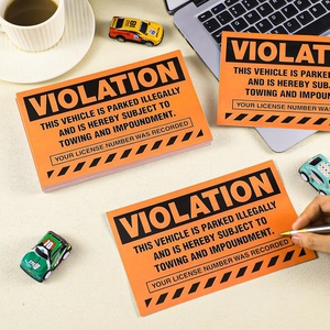 Etiquetas de advertencia de infracciones de estacionamiento privado impresas personalizadas con su logotipo para el sistema de advertencia de remolque de patrulla de seguridad - Product Image 3