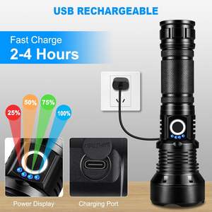 Linterna LED Recargable USB de Alta Potencia, Resistente al Agua, Venta al Por Mayor - Product Image 4