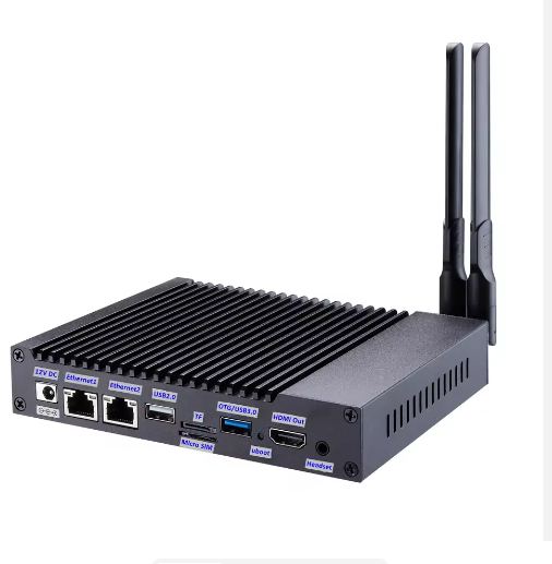 AIBOX RK3588 Octa Core Industrial Fanless Mini PC Embedded Computer with RS232 RS485 Dual Ethernet Android Ubuntu Linux RK3588