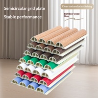 Grille demi-ronde moderne en WPC (composite bois-plastique) et fibre de bambou pour la décoration intérieure, mur de fond et plinthe de plafond