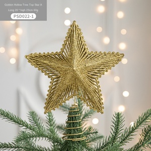 <span class=keywords><strong>Accesorios</strong></span> de decoración de lentejuelas de cinco puntas de hierro estrella superior de árbol de Navidad minimalismo moderno ecológico de alta calidad - Product Image 5