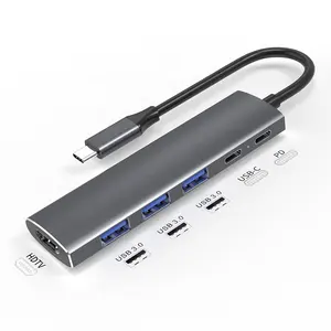 Expander Hub 6-Port-Telefondockstation Typ C USB zu USB-C Digital AV Multi port Adapter Konverter 6 in 1 USB C Hub