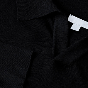 Gingtto Solid Black Wholesale High Quality Wholesale Custom Logo Long Sleeve Polo - Product Image 3