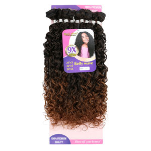 Extensiones de Cabello Sintético Ondulado Profundo 9x Ombre 300g, Extensiones de Cabello Largo Rizado para Tejer - Product Image 2