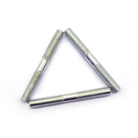 Double End Stud Bolt Electro Galvanized Zinc Plated Carbon Steel Threaded Fastener Construction Machinery Industrial Hardware