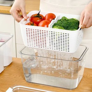 Transparent Airtight Food Storage Box <b>With</b> <b>Lid</b> Rectangle For Refrigerator Fruits Vegetables Frozen Food - Product Image 1